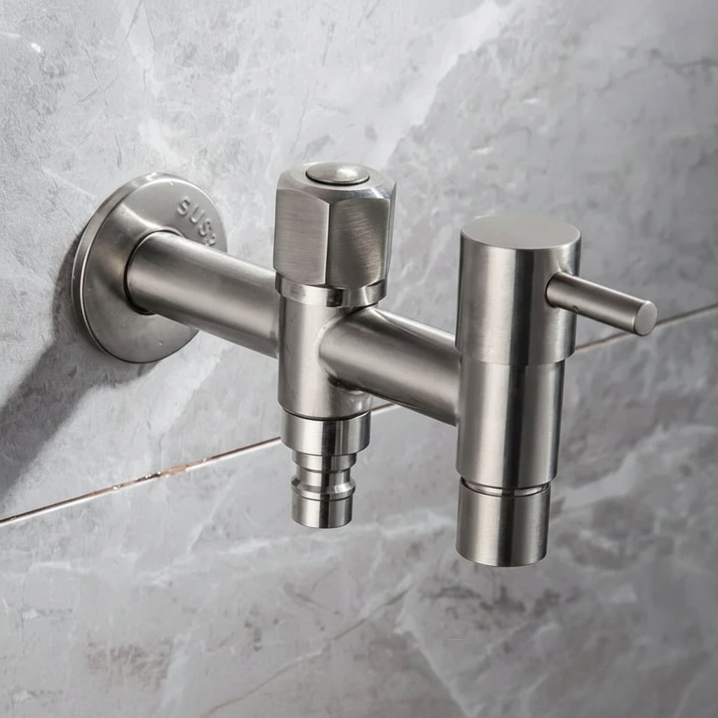 Wandmontage RVS kraan – RVS 304, G1/2 aansluiting en flexibele aansluiting