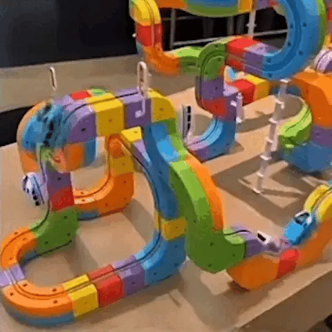 Creatieve Spoorbouwer 3D Trein Bouwset voor Kinderen met Oplaadbare Trein