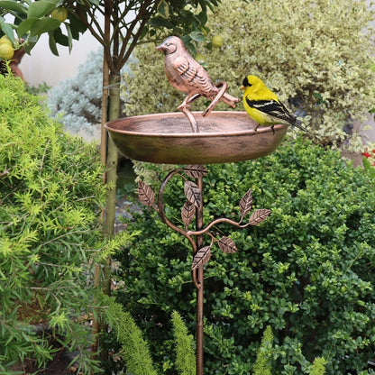 NaturaVogel Decoratief Vogelbad met Metalen Grondspies
