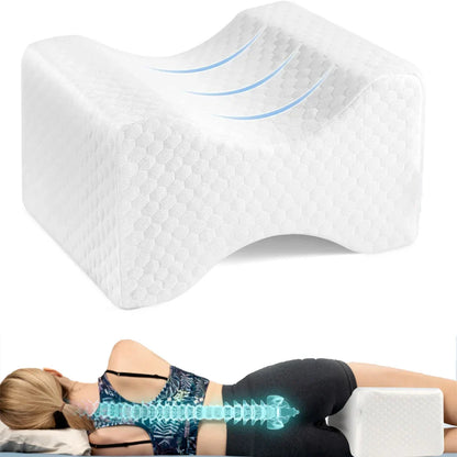 SleepEase Geheugenfoam Kniekussen - Orthopedisch, Zijslapers, 60x25cm