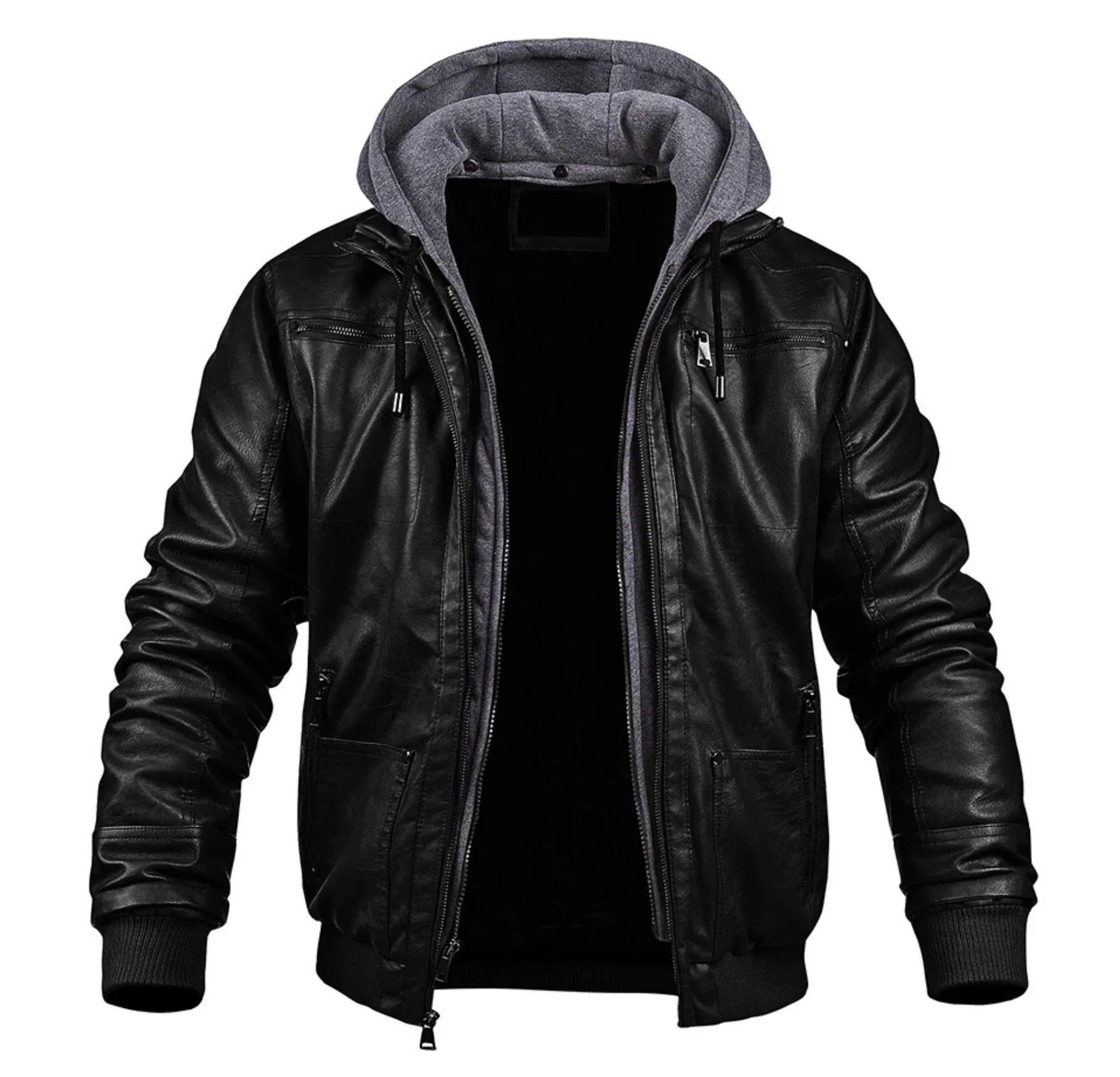 Geremy - Stijlvolle Premium Leren Winterjas met Capuchon
