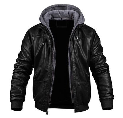 Geremy - Stijlvolle Premium Leren Winterjas met Capuchon