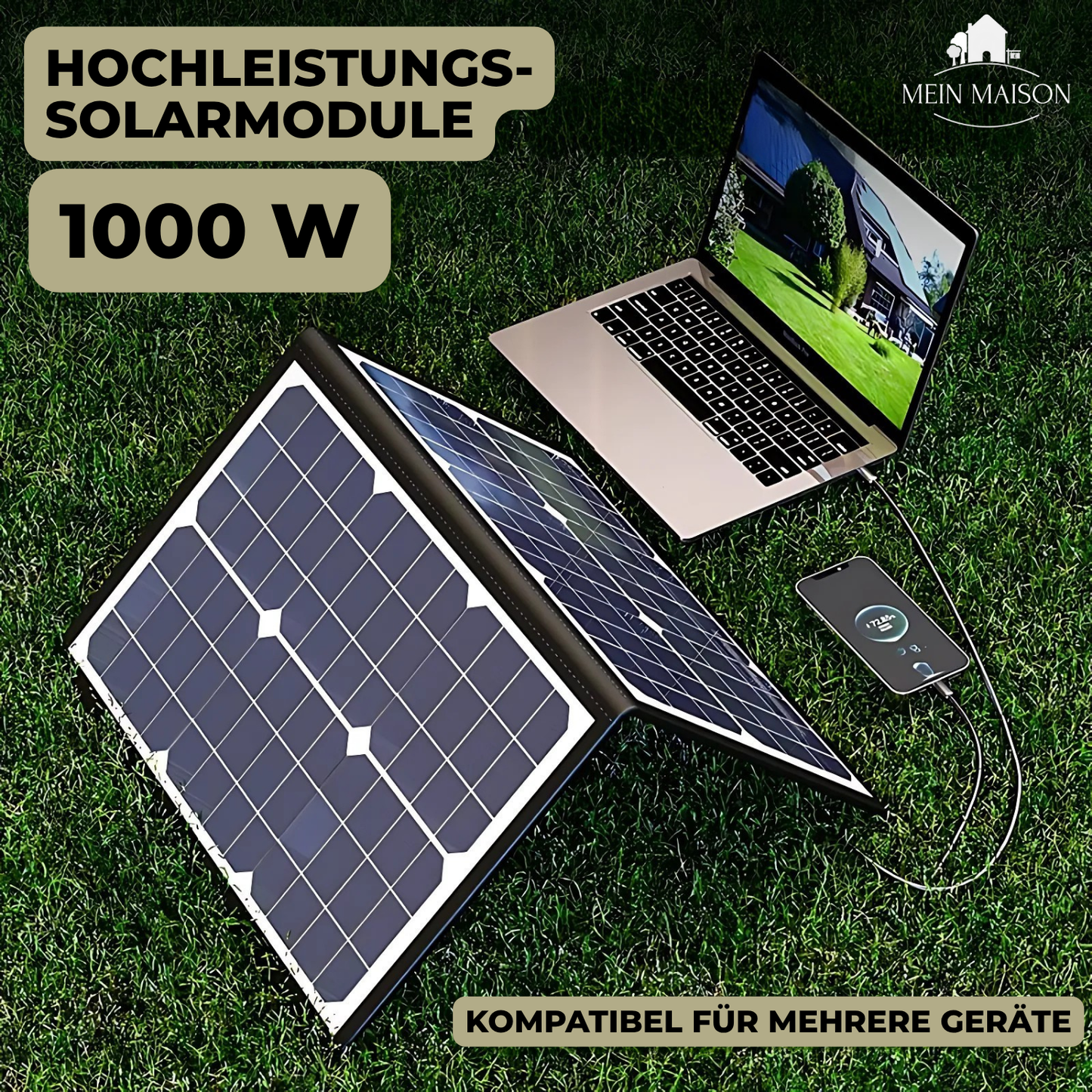 PowerFlex 1000W Opvouwbaar Zonnepaneel – Draagbare Zonne-energie voor Camping en Outdoor