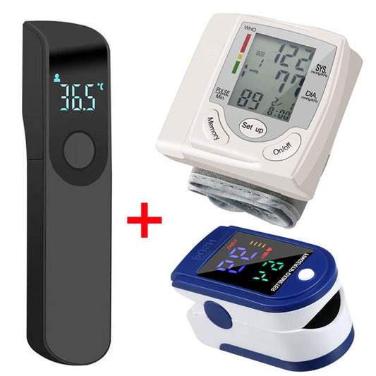 Gezondheidskit: Bloeddrukmeter, Puls-Oxymeter, Voorhoofdthermometer