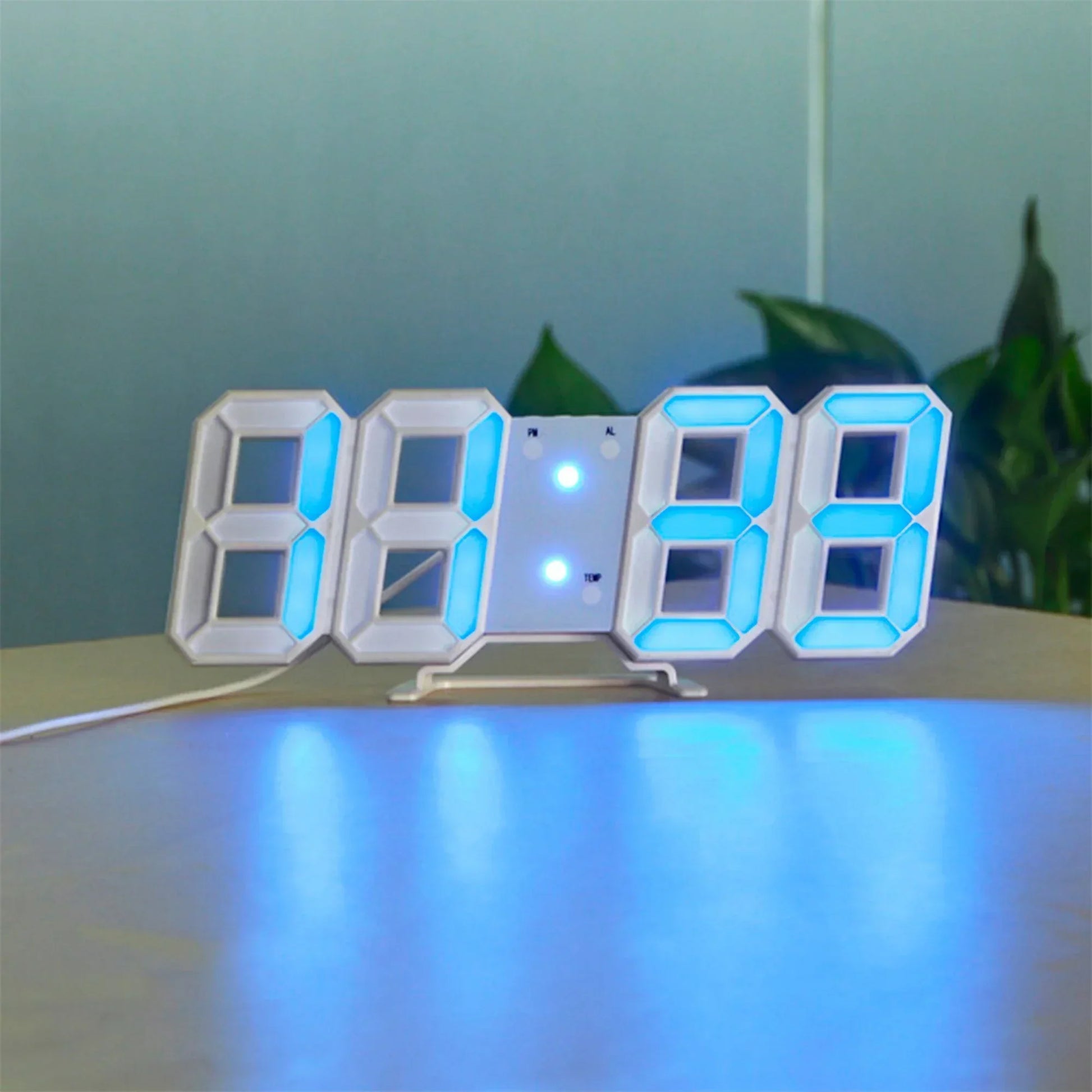 GlowTime 3D LED Wandklok – Stijlvolle Digitale Klok met Instelbare Verlichting