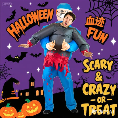 Opblaasbaar Halloween Chirurg Kostuum met Geest – Grappig & Griezelig Volwassenen Kostuum