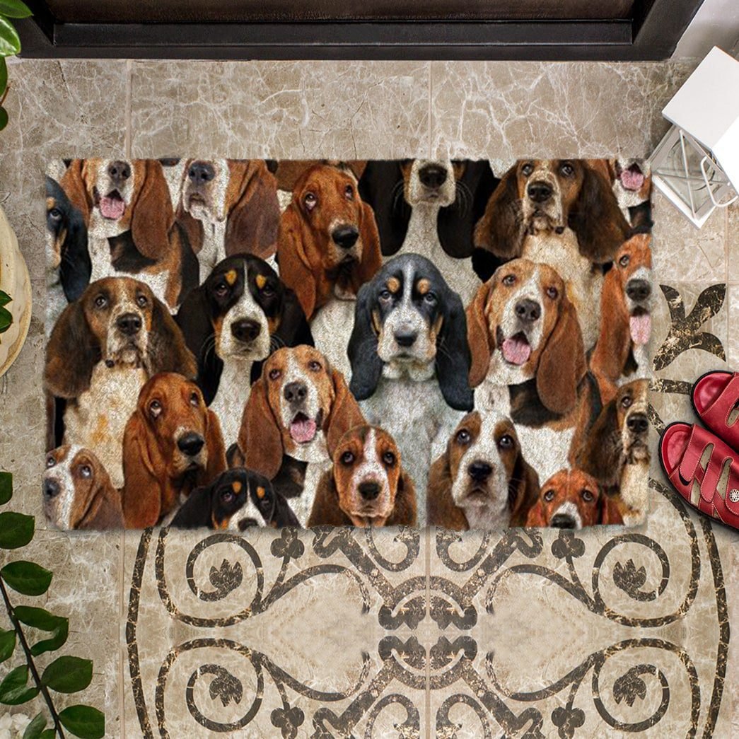 Groepje Basset Hounds Deurmat