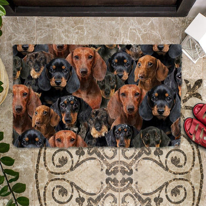 Groepje Dachshunds Deurmat