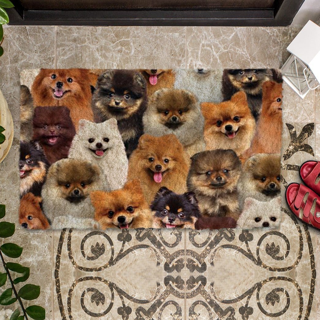 Groepje Pomeranians Deurmat