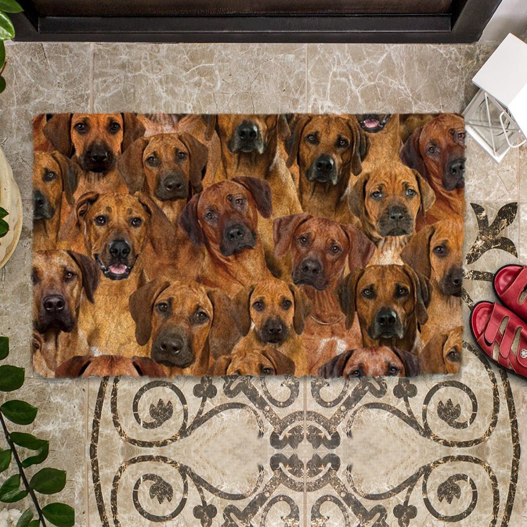 Groepje Rhodesian Ridgebacks Deurmat