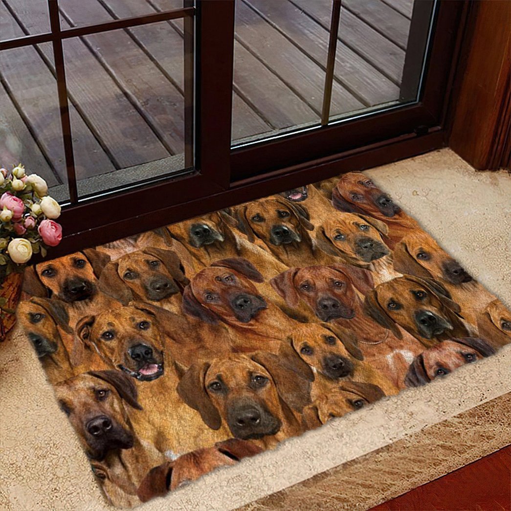 Groepje Rhodesian Ridgebacks Deurmat