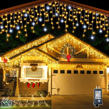 WinterGlow Lichtgordijn – Warmwit Weerbestendig LED Kerstgordijn