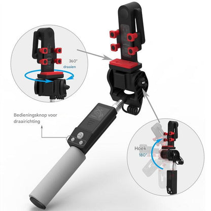 Selfie-Stick "BeeldBoog" met 360° Rotatie & Bluetooth Afstandsbediening
