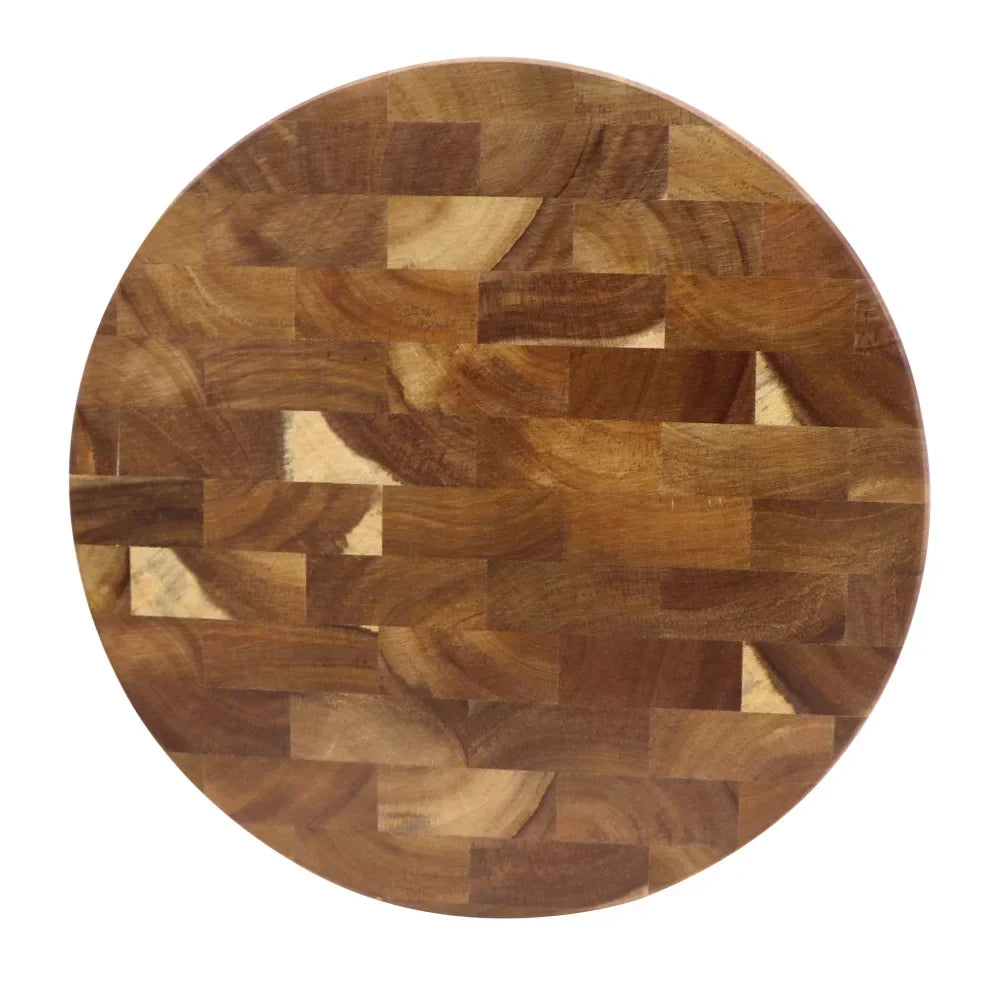 Ambachtelijke ronde acaciahouten snijplank 30cm - handgemaakt