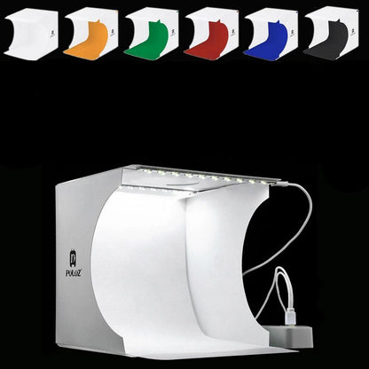 Mini Fotostudio "LumiCube" met LED-verlichting en 6 achtergronden