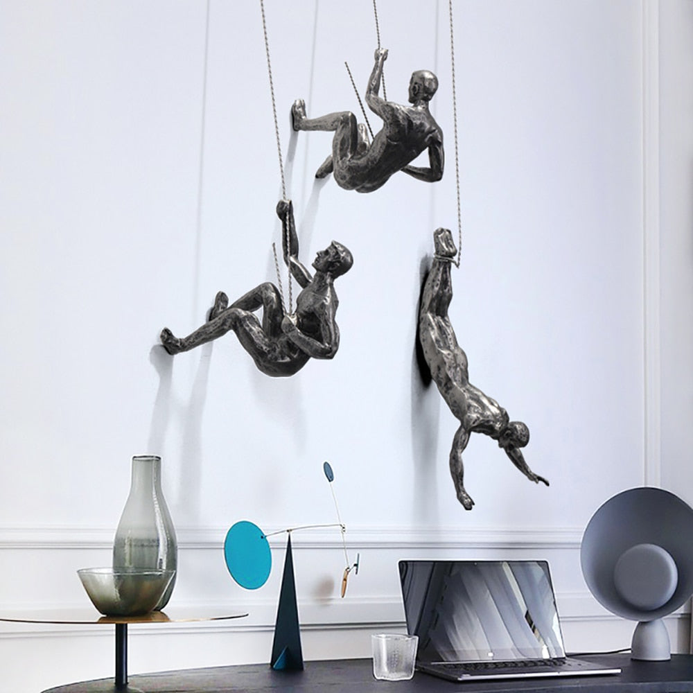 Bergklimmer Wandsculptuur – Handgemaakte Klimmer Kunstwerk