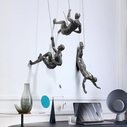 Bergklimmer Wandsculptuur – Handgemaakte Klimmer Kunstwerk