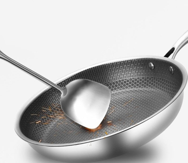 RoestvrijChef | Krasvrije Koekenpan met Honingraatstructuur