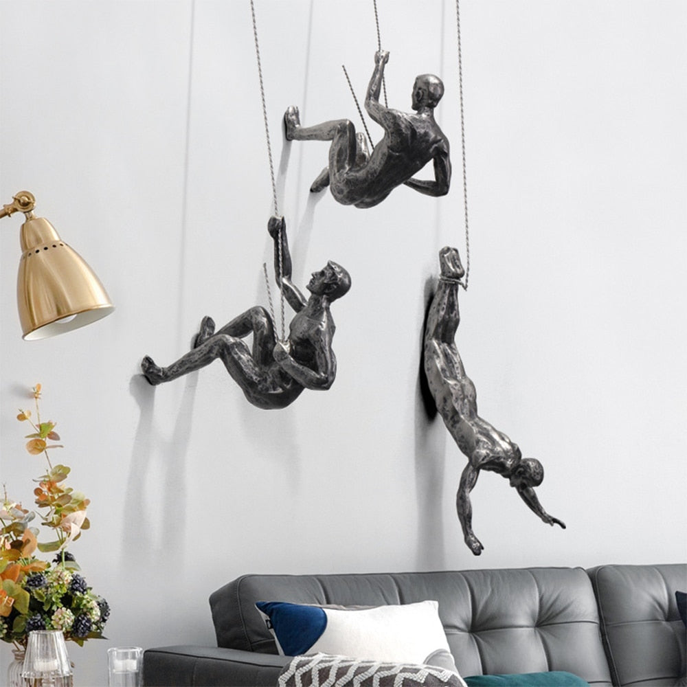 Bergklimmer Wandsculptuur – Handgemaakte Klimmer Kunstwerk