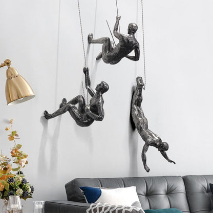 Bergklimmer Wandsculptuur – Handgemaakte Klimmer Kunstwerk