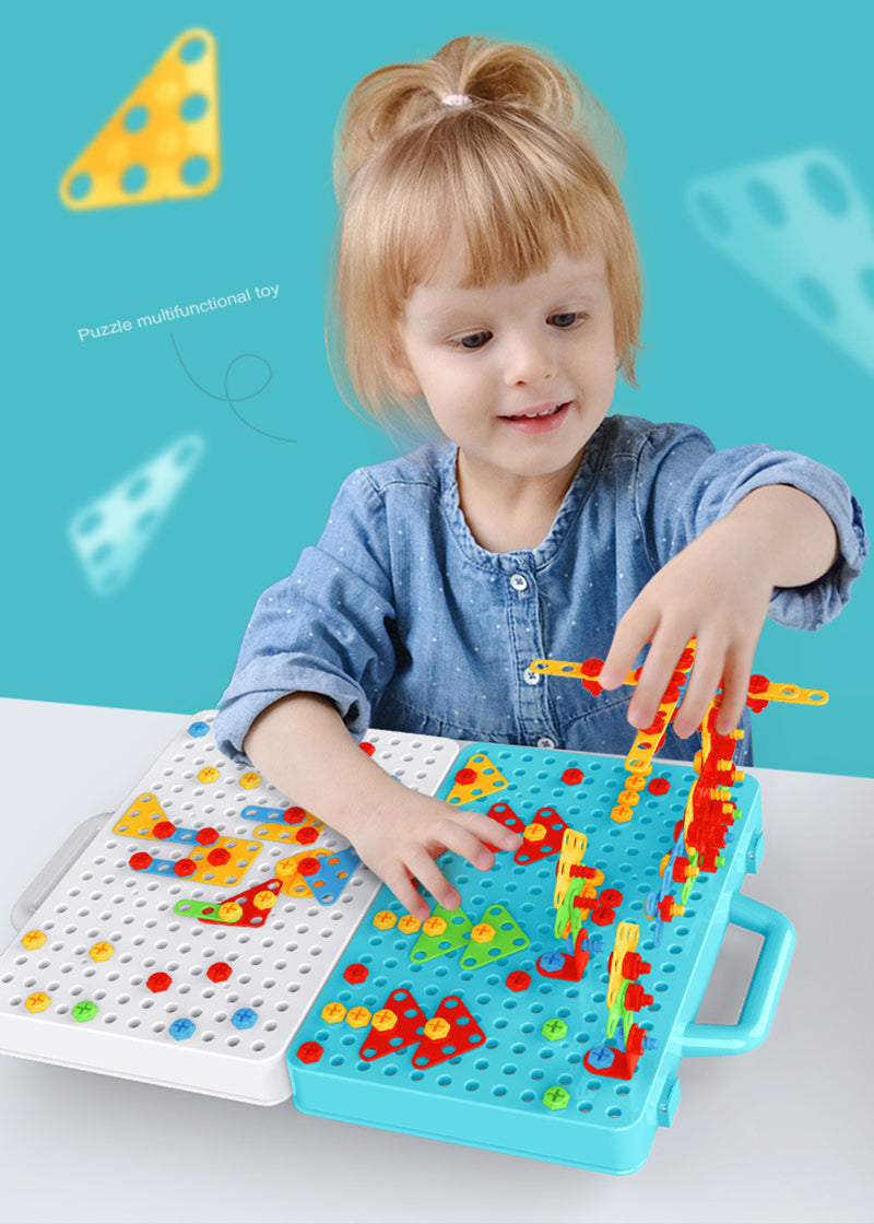 Creatieve bouwset met elektrische boormachine voor kinderen