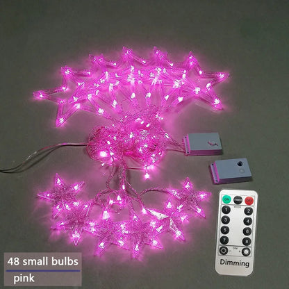 Sterren LED-gordijnslinger warm wit – feestelijke verlichting voor binnen en buiten