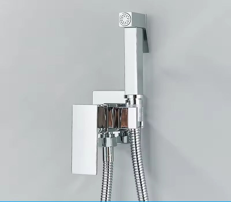 Mattswart Bidet-Duscharmatuur in massief messing, Hygiënedouche, Mengkraan voor warm en koud water, Moslim toiletarmatuur