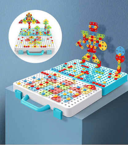 Creatieve bouwset met elektrische boormachine voor kinderen