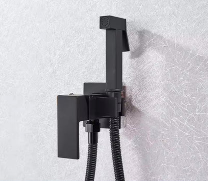 Mattswart Bidet-Duscharmatuur in massief messing, Hygiënedouche, Mengkraan voor warm en koud water, Moslim toiletarmatuur