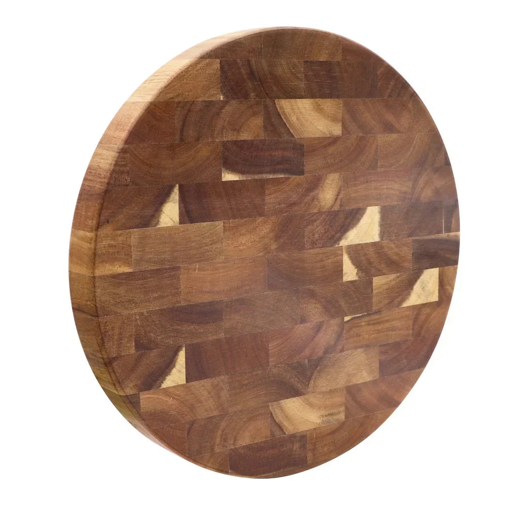 Ambachtelijke ronde acaciahouten snijplank 30cm - handgemaakt