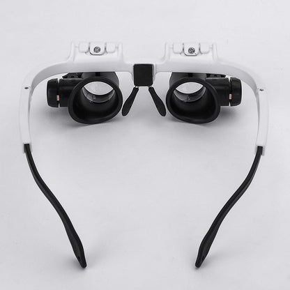 HD-Loupe met LED – voor gedetailleerd werk – met verwisselbare objectieftubes – verstelbare hoofdband – vergroting 8x, 15x, 23x – wandklok
