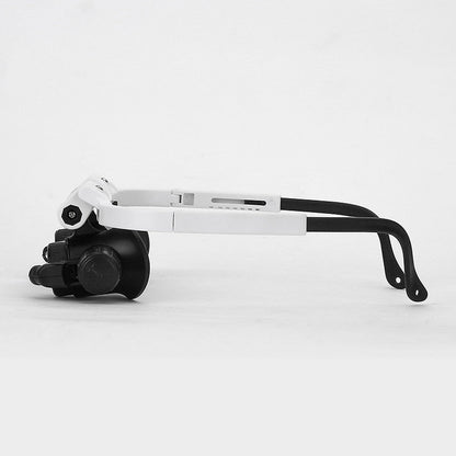 HD-Loupe met LED – voor gedetailleerd werk – met verwisselbare objectieftubes – verstelbare hoofdband – vergroting 8x, 15x, 23x – wandklok