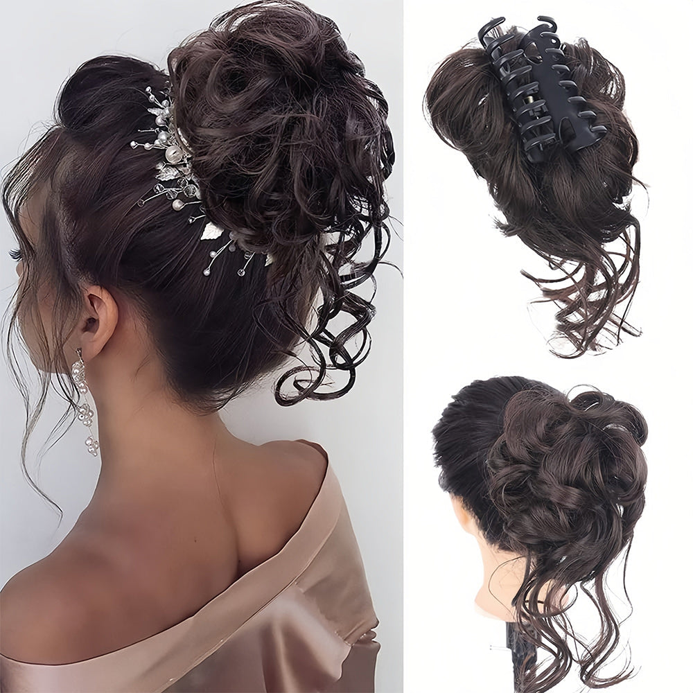 Krullend Haar Volumebun - Elegante Haarstijl Accessoire