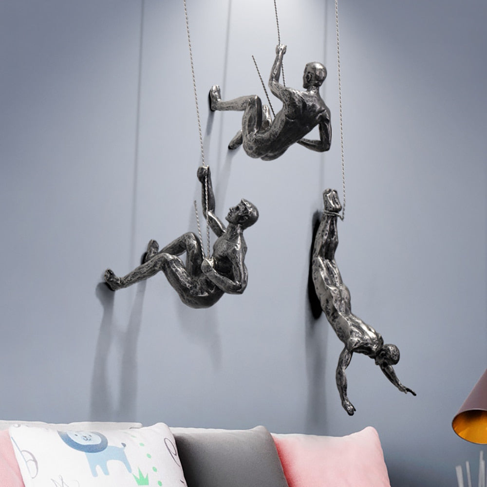 Bergklimmer Wandsculptuur – Handgemaakte Klimmer Kunstwerk