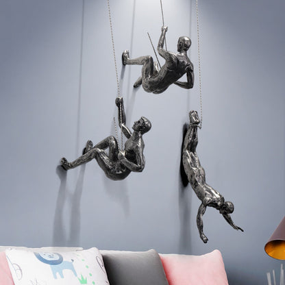 Bergklimmer Wandsculptuur – Handgemaakte Klimmer Kunstwerk