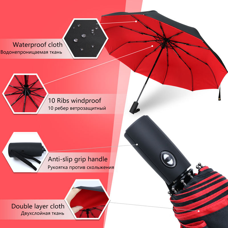 StormShield Automatische Paraplu – Windbestendige Stormparaplu met Omgekeerd Sluitmechanisme