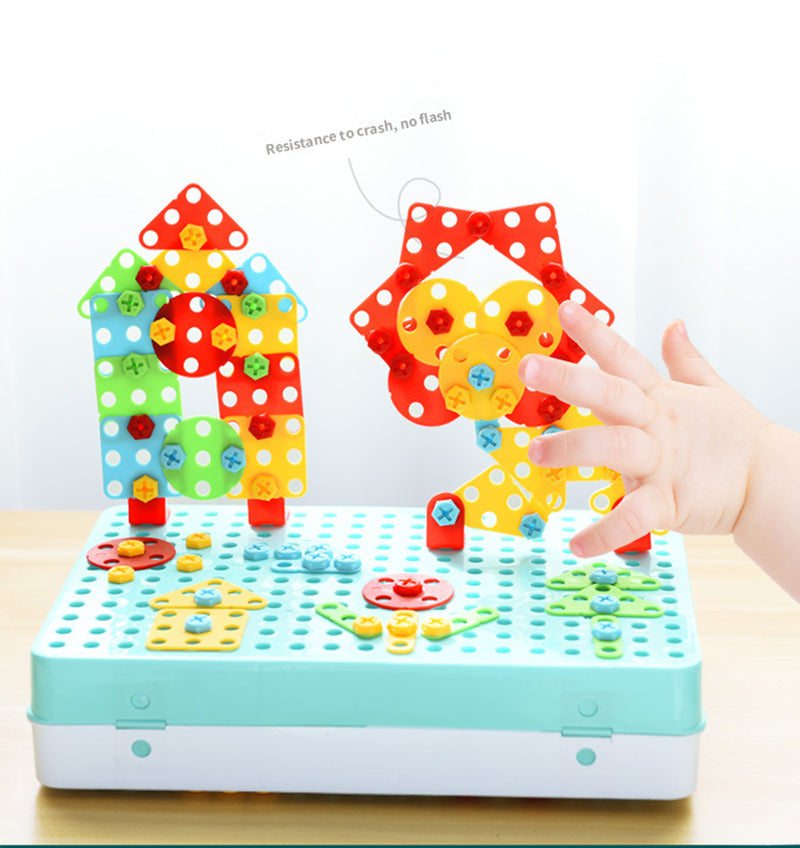 Creatieve bouwset met elektrische boormachine voor kinderen