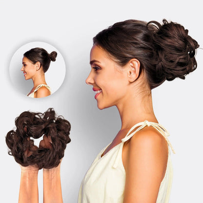 Volumehaar Scrunchie met Dutt-Effect – Volumineuze Look & Natuurlijk Finish