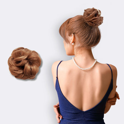 Volumehaar Scrunchie met Dutt-Effect – Volumineuze Look & Natuurlijk Finish