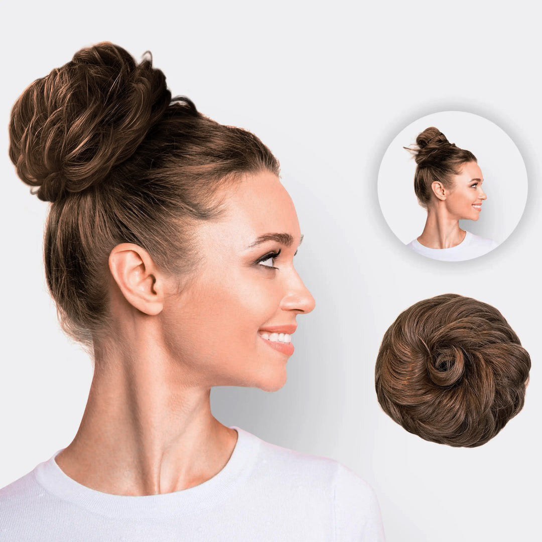 Volumehaar Scrunchie met Dutt-Effect – Volumineuze Look & Natuurlijk Finish