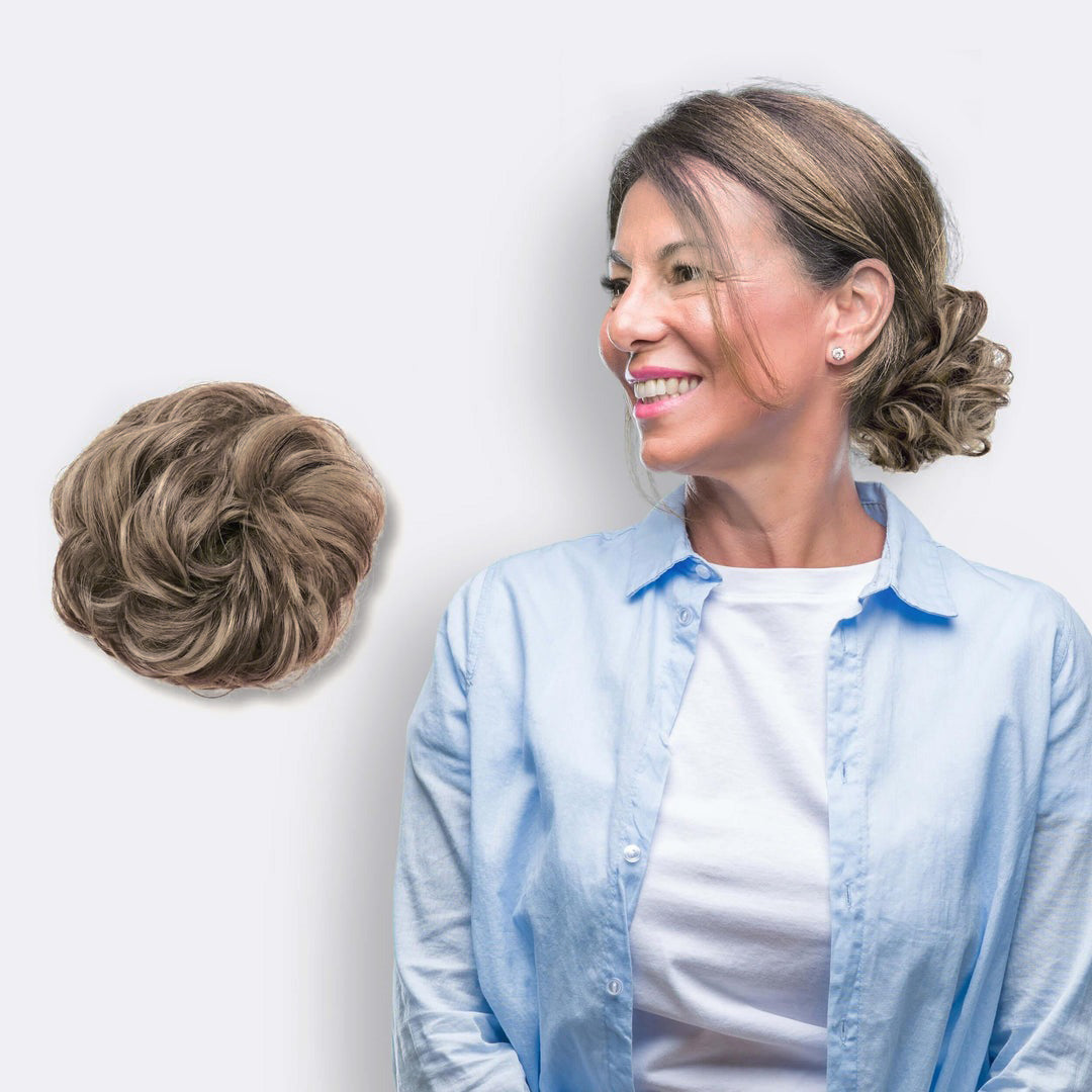 Volumehaar Scrunchie met Dutt-Effect – Volumineuze Look & Natuurlijk Finish
