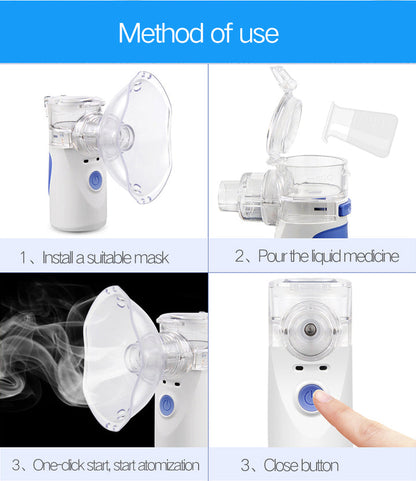 AdemZacht Pro – Draagbare Mesh Vernevelaar met Ultrasone Trilling voor Kind en Volwassene