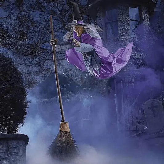 SpookVlucht Vliegende Heks – Bewegende Halloweendecoratie met Licht & Geluid