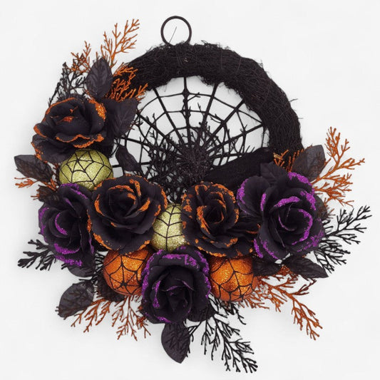 Spinrag Halloween Krans – Decoratieve Binnenkrans voor Deuren en Muren