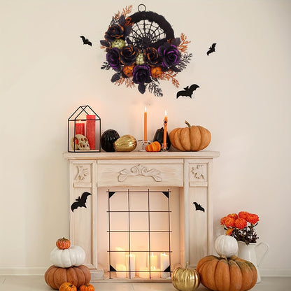 Spinrag Halloween Krans – Decoratieve Binnenkrans voor Deuren en Muren