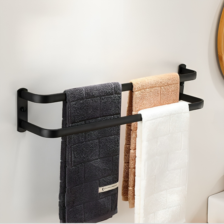 Handdoekhouder voor badkamer met haken 60/40 cm