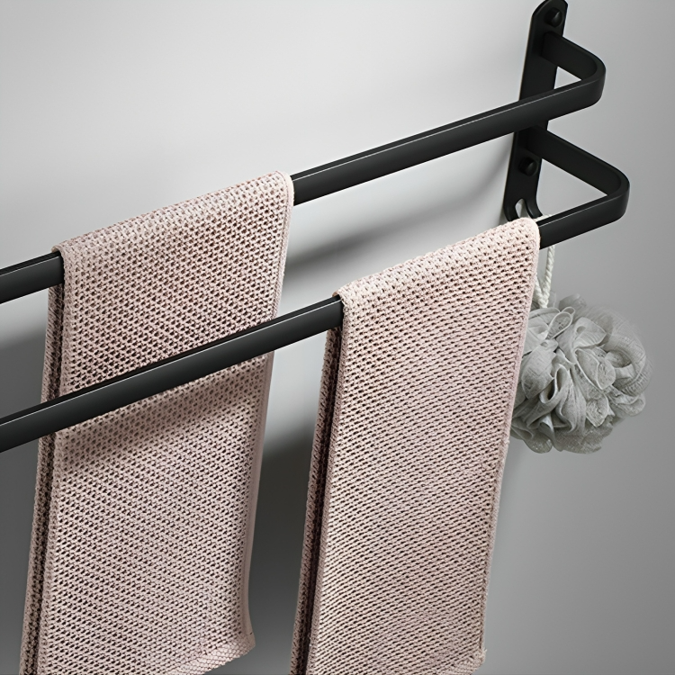 Handdoekhouder voor badkamer met haken 60/40 cm