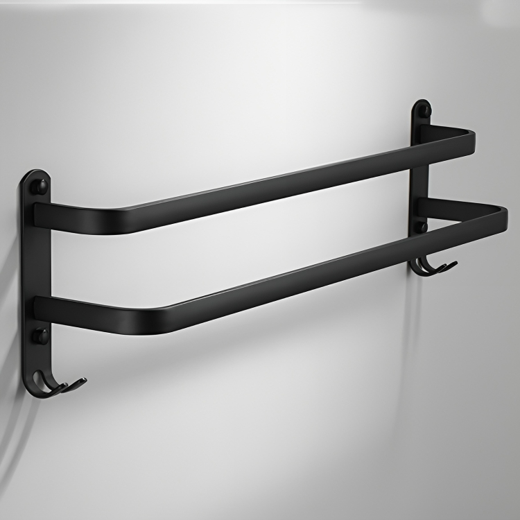 Handdoekhouder voor badkamer met haken 60/40 cm