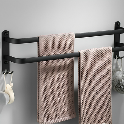 Handdoekhouder voor badkamer met haken 60/40 cm