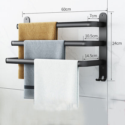 Handdoekhouder voor badkamer met haken 60/40 cm
